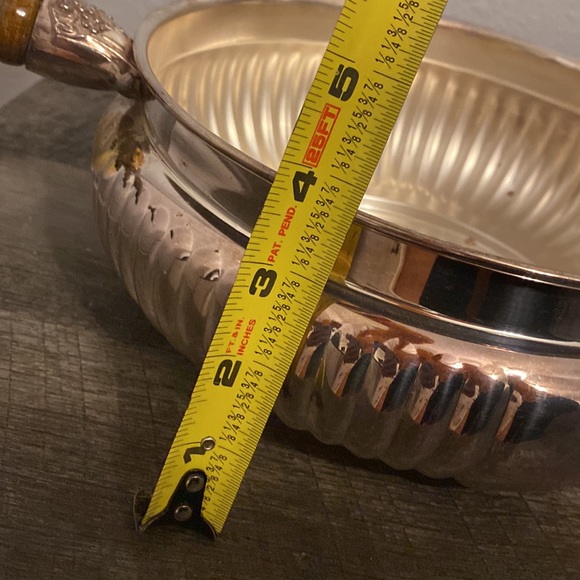 Vintage silver plate casserole/bowl wooden handle with lid - Picture 13 of 16